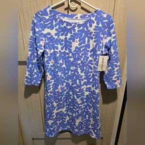 New Mahi Gold Resort Wear 3/4 Sleeve Midi Dress Medium